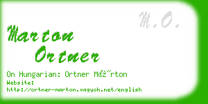 marton ortner business card